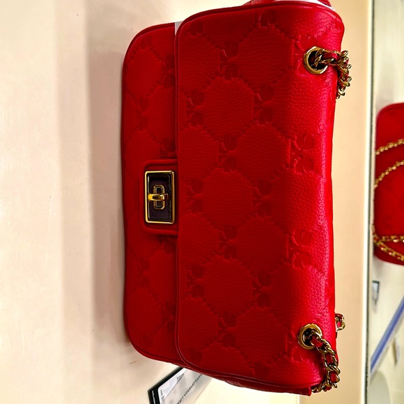 Karl Lagerfeld handbag with red and gold link shoulder strap, with KL dustbag - Picture 1 of 9